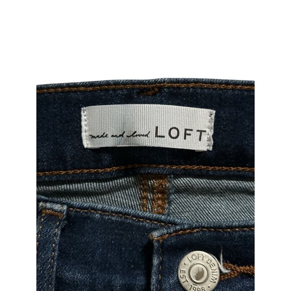 LOFT Womens The Slim Flare Jeans 28 High Rise Dark Wash Classy Boho Festival - Picture 3 of 9